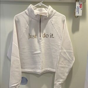 Nike White Half-Zip Sweatshirt
